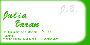 julia baran business card